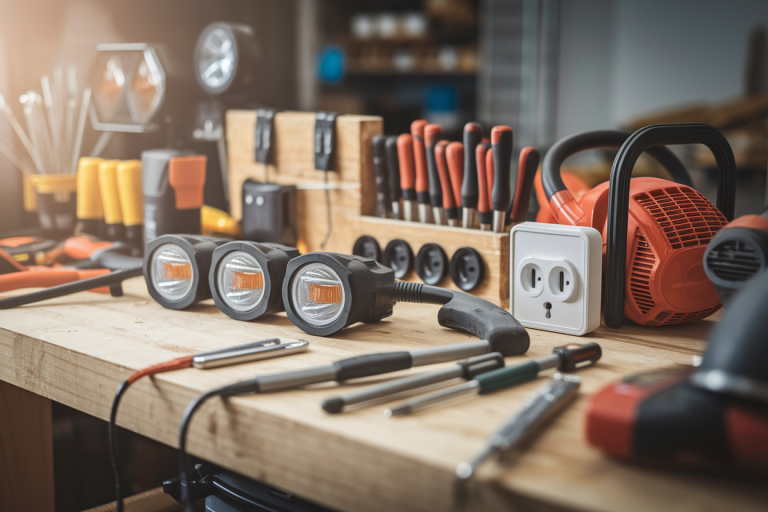 Bricolage : Éclairage LED, Prise Extérieure, Tronçonneuse et Outils Essentiels