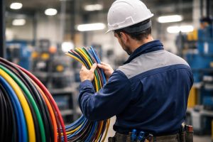 ingenieur-dos-cables-colorés-atelier-equipment